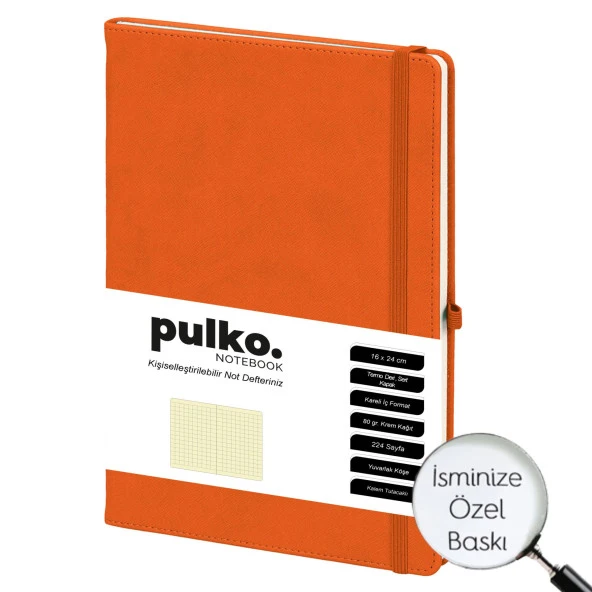PULKO Notebook Not Defteri, (16X24CM), Termo Deri, 224 Sayfa, Kareli, 045, ürün görseli 1