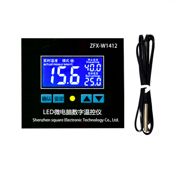 ZFX-W1412A 220Volt 16A LCD  Pano Tip Termostat Kuluçka Makinalarına Uygun ürün görseli 1