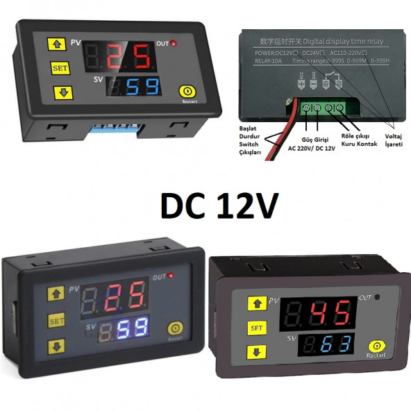 YATE10 T3230 12V/20A Timer Zaman Rölesi - Resim 3