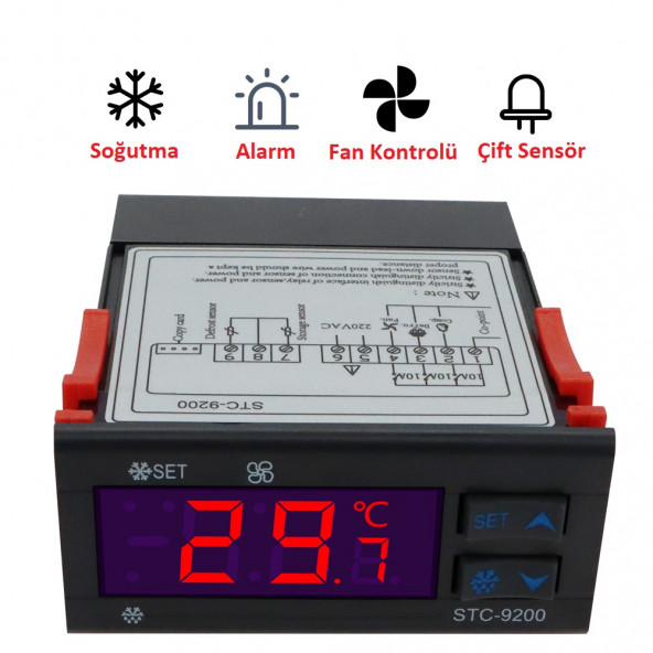 YATE10 STC9200 Dijital Çift Prob Isı Kontrol Termostat ürün görseli 1