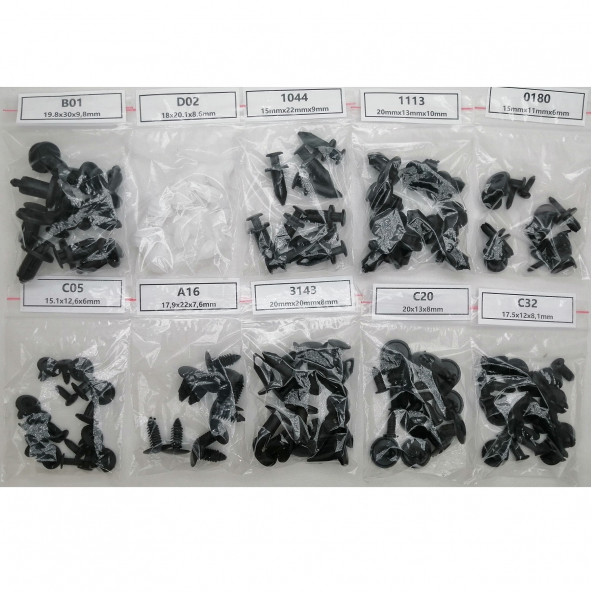 YATE10 100 Adet 10 Tür Universal Döşeme Klipsi - Resim 4