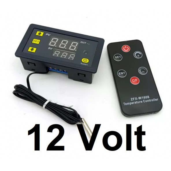 W3231 12Volt 1500w  Uzaktan Kumandalı Termostat ürün görseli 1