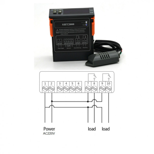 SHT2000 220v 10A Isı ve Nem Kontrolörü - Resim 3