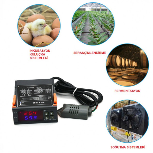 SHT2000 220v 10A Isı ve Nem Kontrolörü - Resim 5