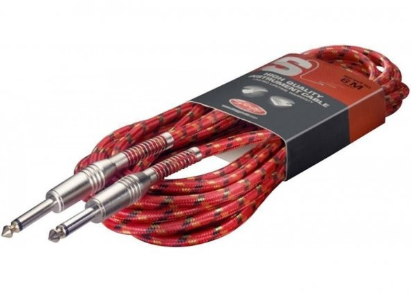 STAGG ENSTRÜMAN KABLOSU KUMAŞ 6M SGC6VT RD ürün görseli 1