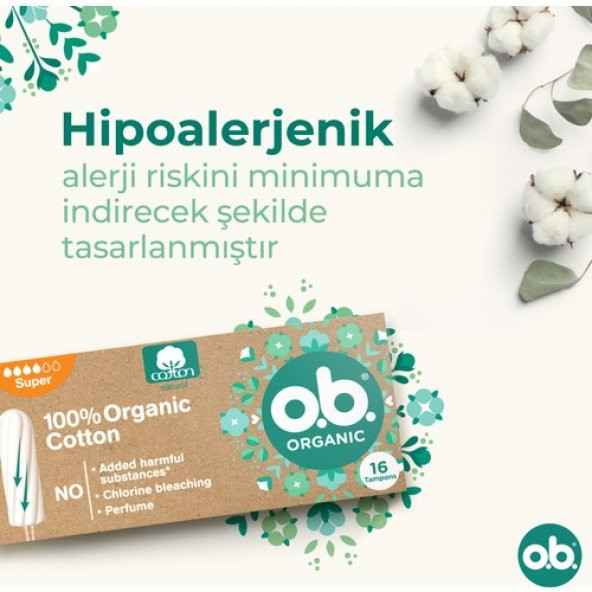 O.B. O.b Organic Super Tampon 16lı Paket - Resim 6