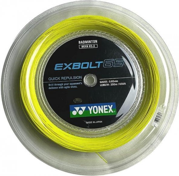 YONEX EXBOLT-65 BADMİNTON KORDAJI SARI (200m) ürün görseli 1