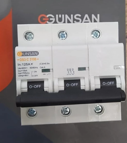 Günsan Valta 3x125a C Tipi 10ka K Otomat - 4 Adet ürün görseli 1