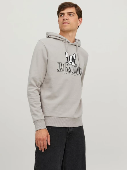 JACK JONES Köpek Desenli Kapüşonlu Erkek Sweatshirt 12244219 ürün görseli 1