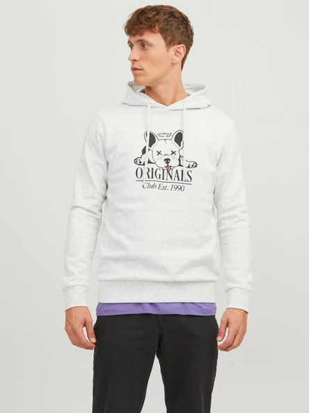 JACK JONES Köpek Desenli Kapüşonlu Erkek Sweatshirt 12244219 ürün görseli 1