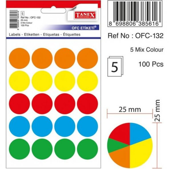 Tanex Ofc-132 Etiket 25mm ürün görseli 1