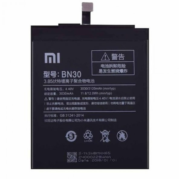 Xiaomi Redmi Note 4A Bn30 Batarya Pil ürün görseli 1