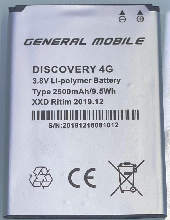 General Mobil Discovery One 4G Gm4 Gm5 Batarya Pil ürün görseli 1