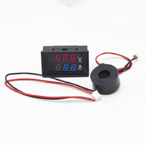Dijital Trafolu Volt-Ampermetre 50-500V 0-10Amper ürün görseli 1