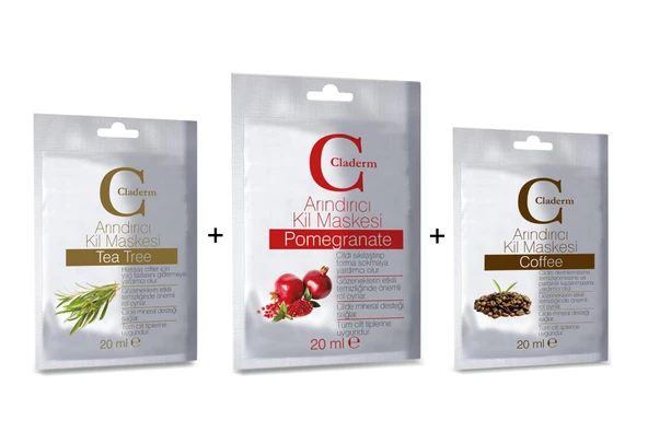 Claderm 20 ml (Tea Tree-Pomegranate-Coffee) Avantaj Paketi ürün görseli 1