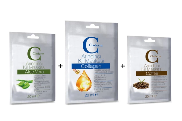 Claderm 20 ml (Aloe Vera-Collagen-Coffee) Avantaj Paketi ürün görseli 1