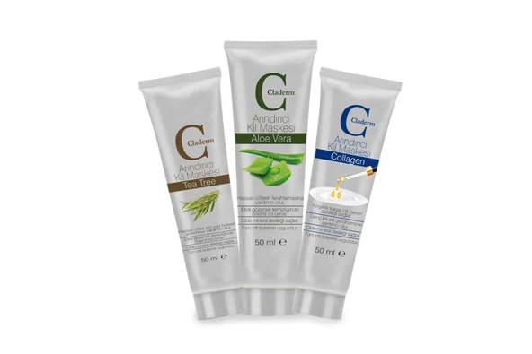 Claderm 50ml 3'lü (Tea Tree-Aloe Vera-Collagen) Avantaj Paketi ürün görseli 1