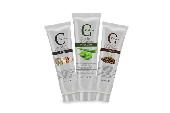 Claderm 50ml 3'lü (Pure-Aloe Vera-Coffee) Avantaj Paketi ürün görseli 1