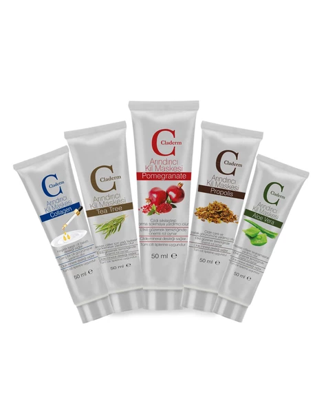 Claderm 5'li 50ml. (Aloe,Tea Tree,Nar,Propolis,Collagen) Set ürün görseli 1