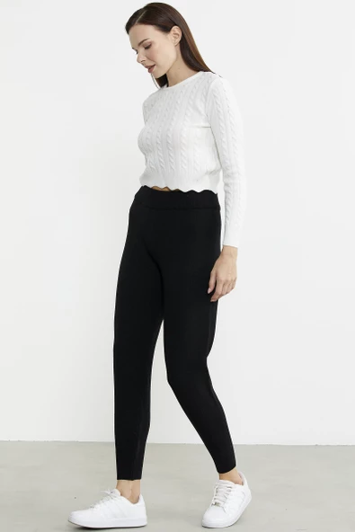 Jogger Triko Pantolon - Siyah - Resim 4