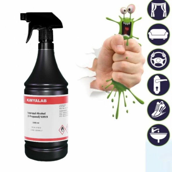 İzopropil Alkol 99,9 İPA 1 Litre - Sprey Şişe ürün görseli 1