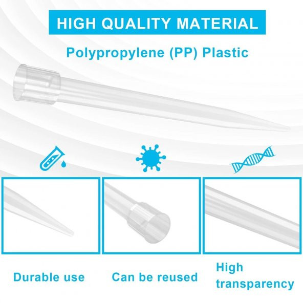 Otomatik Pipet Ucu 5 ml Şeffaf - 300 Adet - Paket - 5000Mikrolitre -  Non Steril - Sızdırmaz ürün görseli 1