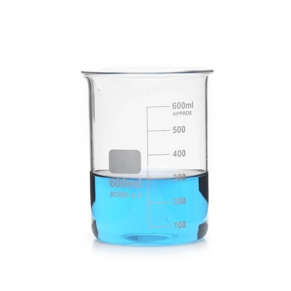 Cam Beher 600 ml - Kısa Form  Isıya, Kimyasala ve Diğer Tüm Etkenlere Karşı Yüksek Dayanıklı ürün görseli 1