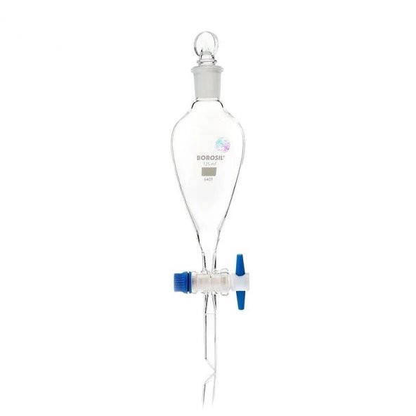 Cam Ayırma Hunisi 125 ml - Teflon Musluklu Tıpalı - Şilif:19/26 ürün görseli 1