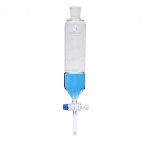 Damlatma Hunisi Silindirik 250ml - Cam Musluklu Huni - Şilif:24/29 - Yüksek Kalite ürün görseli 1