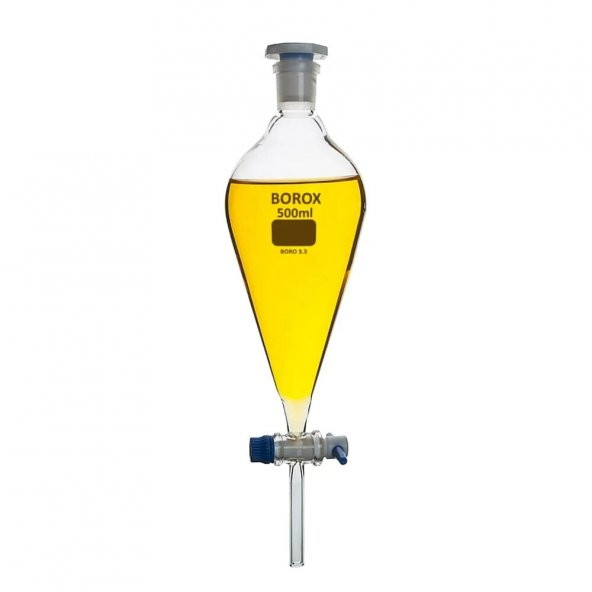 Cam Ayırma Hunisi 60 ml - Teflon Musluklu Tıpalı -  Şilif NS:14/23 ürün görseli 1