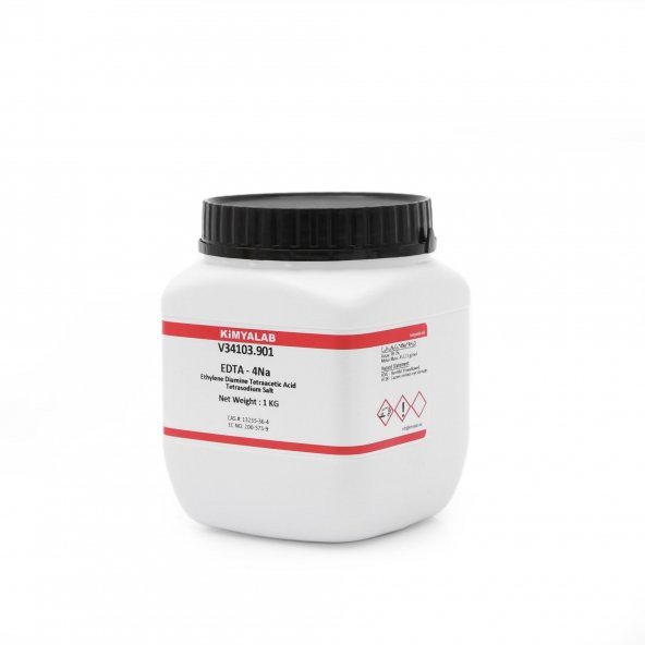 EDTA-4Na 1Kg - Ethylene Diamine Tetraacetic Acid - Sodyum Tuzu -  1 kg/HDPE Şişe ürün görseli 1