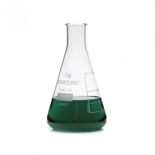 Cam Erlen 500 ml - Erlenmeyer Flask Dar Boyunlu -  Isıya Dayanıklı - Yüksek Kalite ürün görseli 1