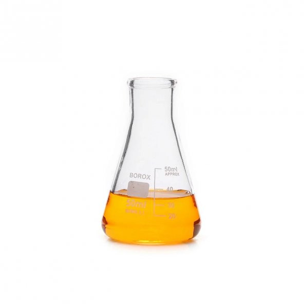 Cam Erlen 50 ml - Dereceli Erlenmeyer Flask Dar Boyun - Isıya Dayanıklı ürün görseli 1