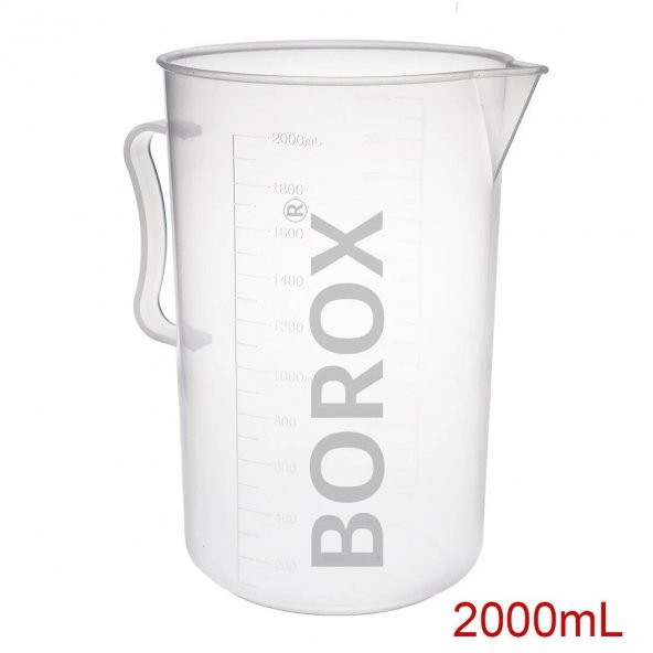Kulplu Plastik Beher 2000 mL - Resim 3