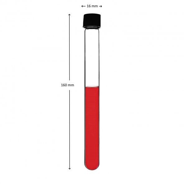 Cam Deney Tüpü 16x160 mm - 20 Adetlik Set - Hacim: 21ml - Isıya Dayanıklı ürün görseli 1