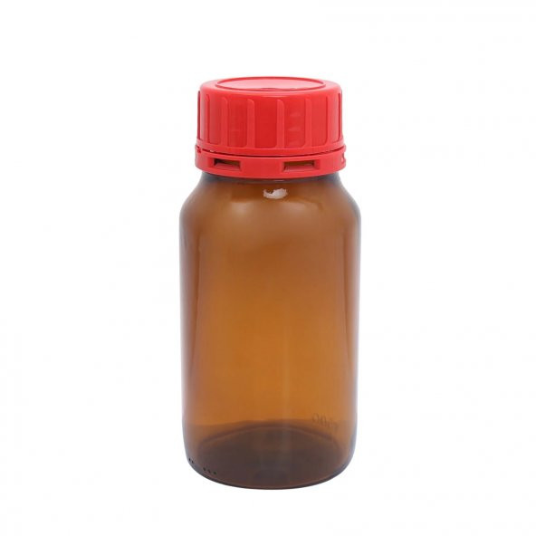 Cam Amber Şişe  500mL - Kırmızı Kapaklı - Sızdırmaz / Hava ve Isı Geçirmez - 1 Adet ürün görseli 1