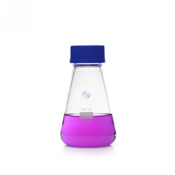 Cam Erlen 250 ml - Kapaklı - %100 Borosilikat (Isıya ve Kimyasala Dayanıklı Cam) 1 Adet ürün görseli 1