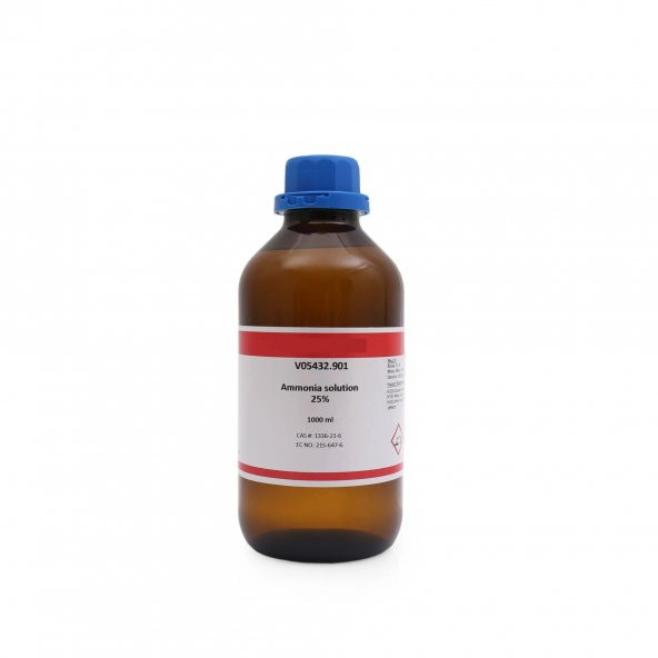 Amonyak 1 Litre Cam Şişe  - Saflık:  %25 - Cas No: 1336-21-6 ürün görseli 1