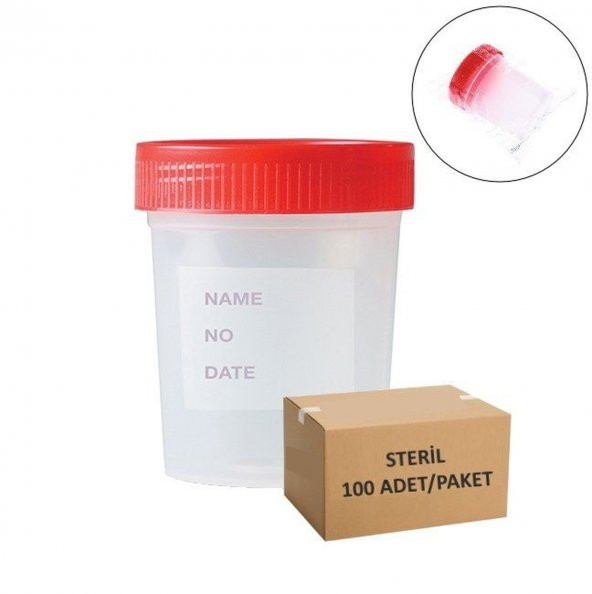 Numune Kabı 100ml Steril - 100 Adetlik Toptan Set - Resim 2