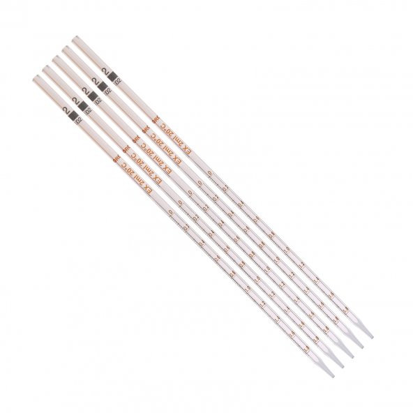 Serolojik Pipet 2 mL - %100 Borosilikat  (Dayanıklı) Cam -  5 Adetlik Set - Taksimat:0.02ml ürün görseli 1