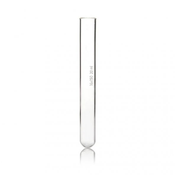 Cam Deney Tüpü 16x150 mm - 10 Adetlik Set - 100 Borosilikat - Isıya Dayanıklı - 20ml ürün görseli 1