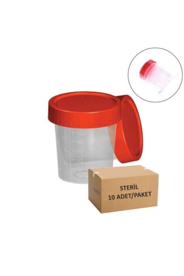 Numune Beheri - Kabı Steril 100 ML 10 Adet ürün görseli 1