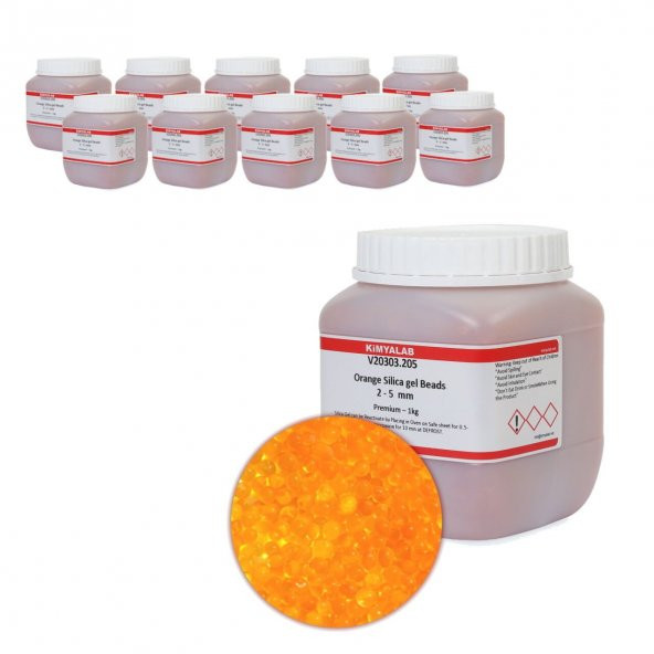 Silikajel Turuncu Nem Alıcı 1Kg - İndikatörlü 10 Adetlik Toptan Set ürün görseli 1