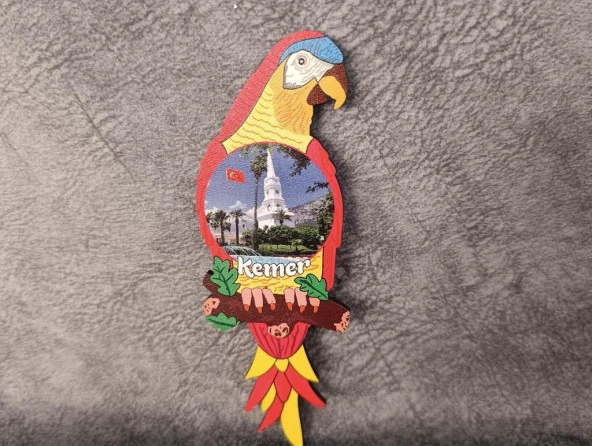 Magnet Papağan Kuş Hayvan Buzdolabı Süsü Ahşap Magnet Mıknatıslı Hediyelik Eşya ürün görseli 1
