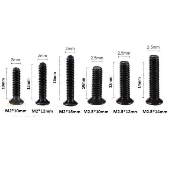Yate10 60 Adet 10-12-14-16mm Laptop Vidası Kilitli Poşetli ürün görseli 1