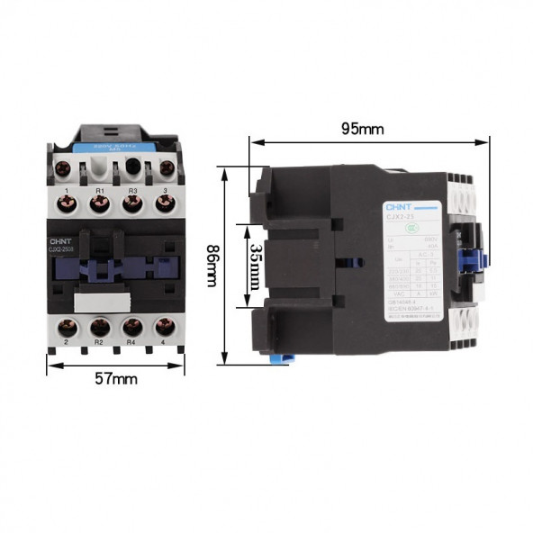 380V Trifaze 9 Amper  220AC Bobinli Kontaktör - Resim 2