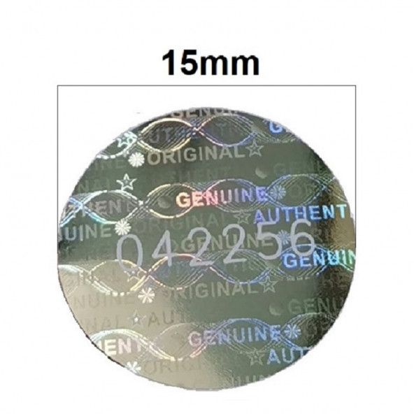 Yate10 15mm Çaplı Hologramlı Garanti Etiketi Seri Numaralı 100 Adet ürün görseli 1
