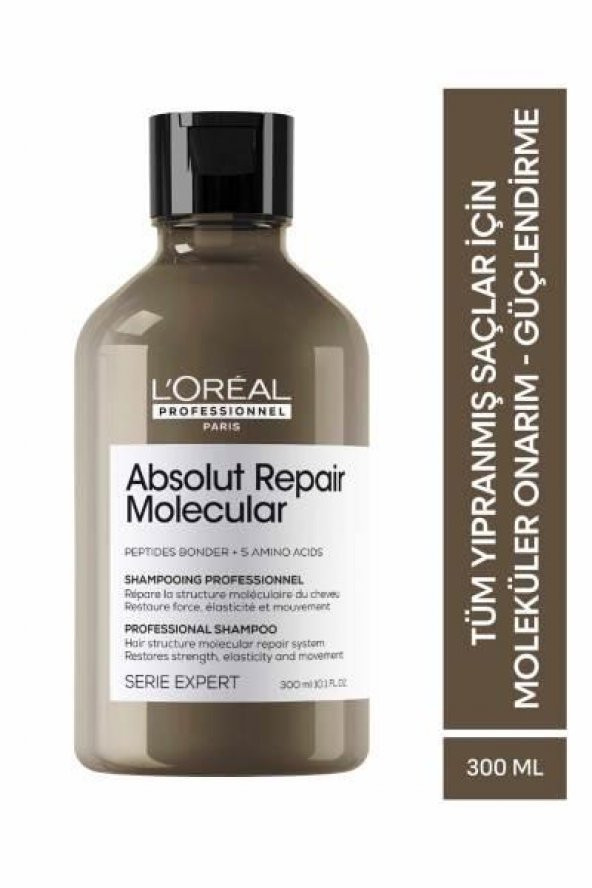 Loreal Professionnel Serie Expert Absolut Repair Molecular Tüm Yıpranmış Saçlar İçin Arındırıcı Şampuan 300 ML ürün görseli 1