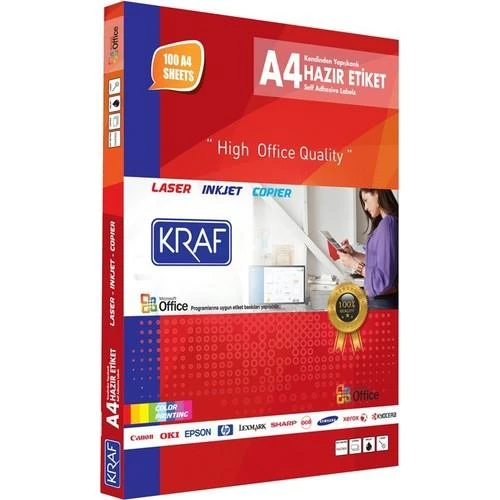 KRAF LASER ETIKET 2312 70x70 (12x100=1200)HB1213 ürün görseli 1