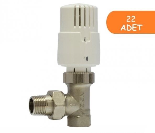 22 Adet ECA TRV4 Termostatik Köşe Radyatör Valfi Petek Vanası 602120755 ürün görseli 1